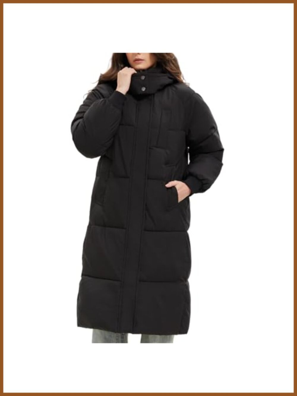 Long Puffer Jacket for Women Thickened Winter Down Coat with Pockets